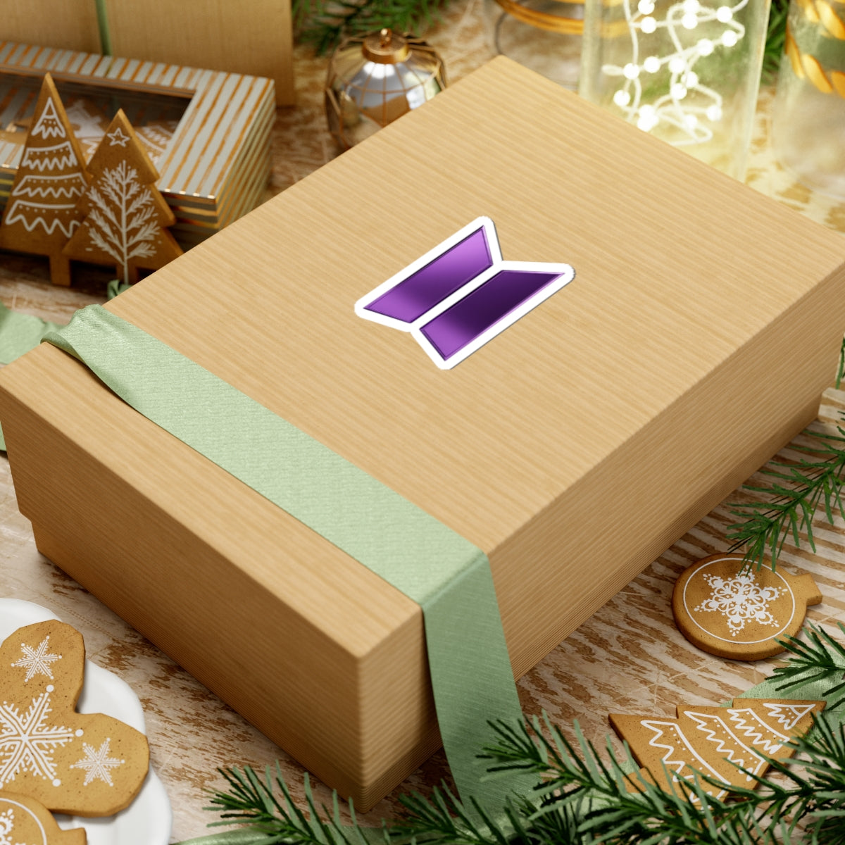 Purple BTS Logo Sticker | Kiss-Cut Sticker