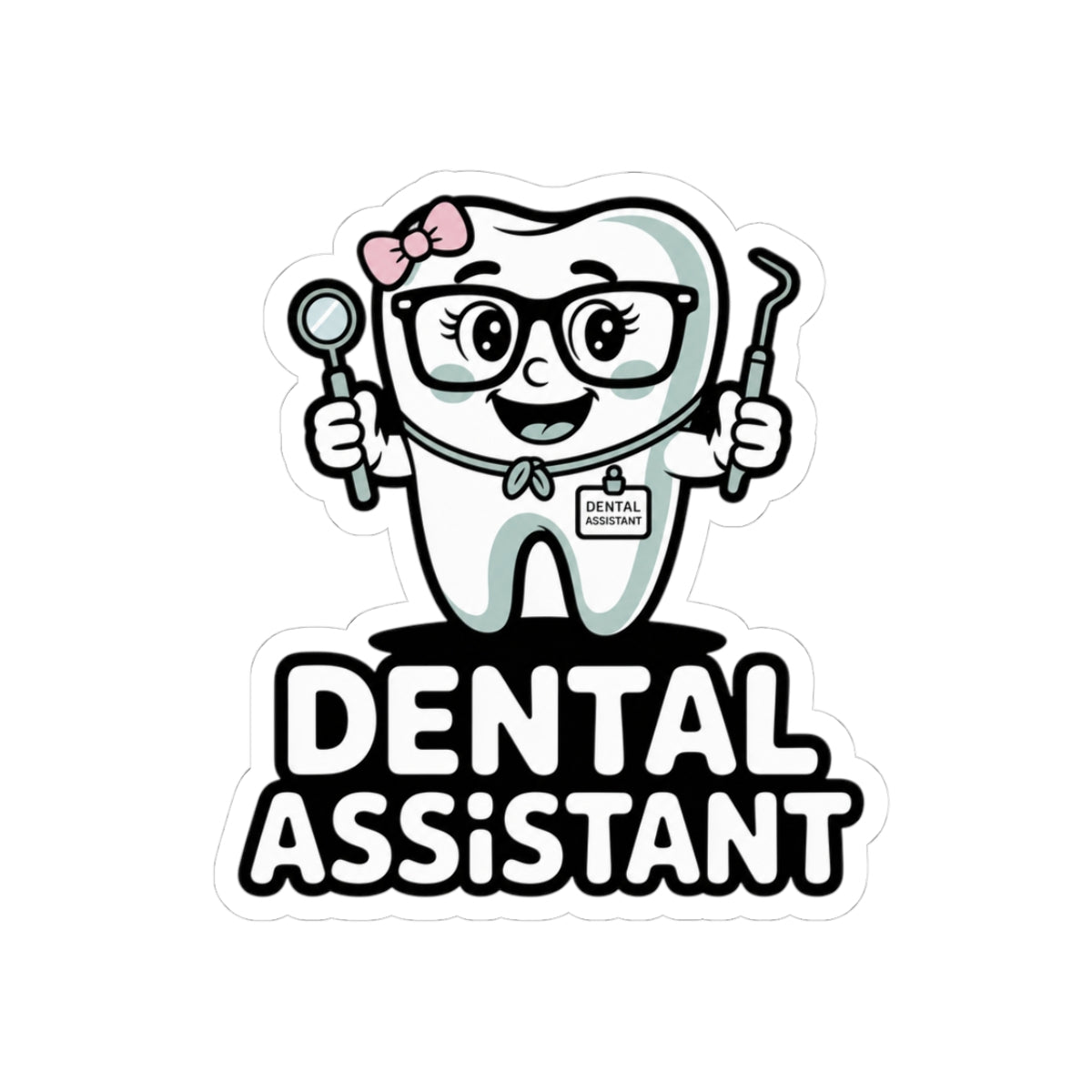 Dental Assistant tooth character Sticker | Cute dental tech decal